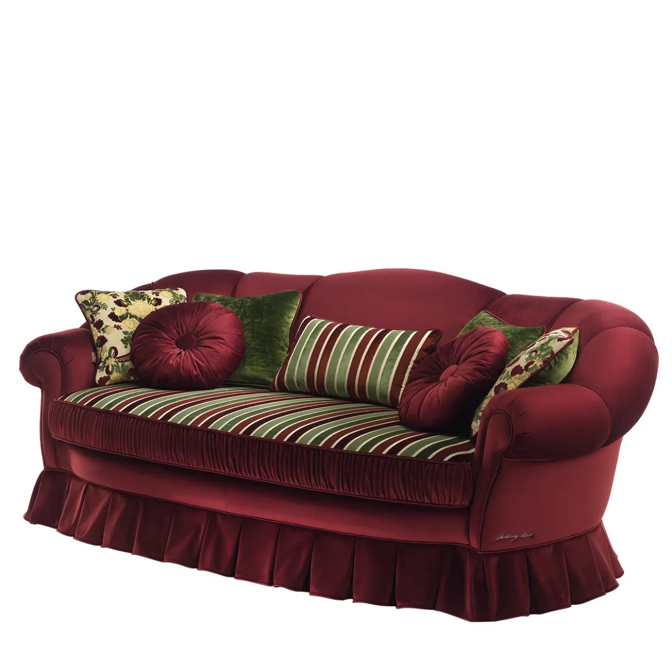 Divano Chambray in Velluto Rosso