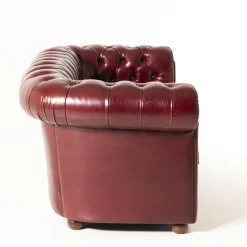 Divano Chesterfield pelle bordeaux