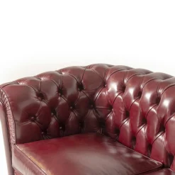 Divano Chesterfield pelle bordeaux
