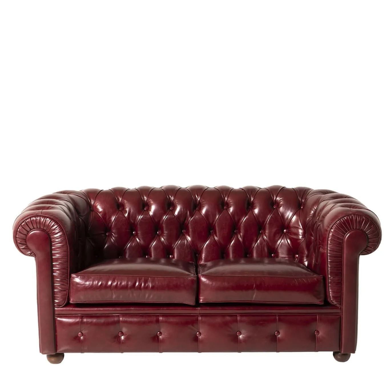 Divano Chesterfield pelle bordeaux