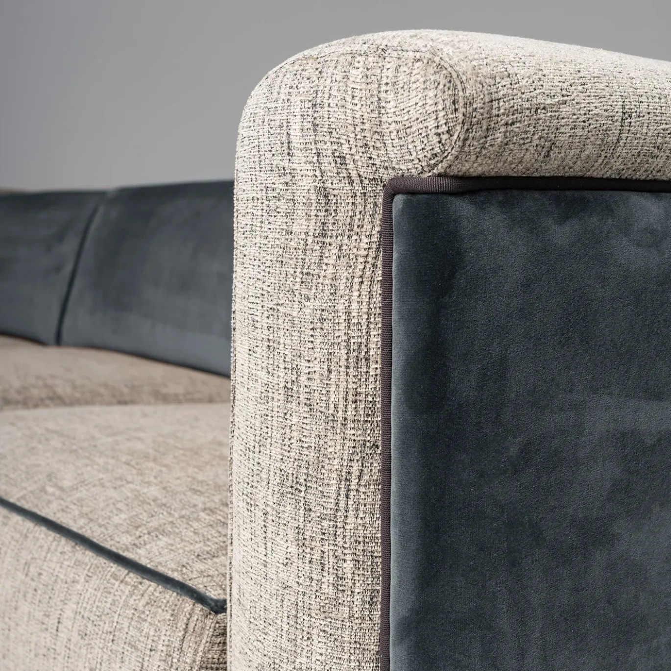 Divano classico Balmoral blu e grigio