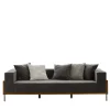 Divano Cleo a 3 posti in legno teak grigio
