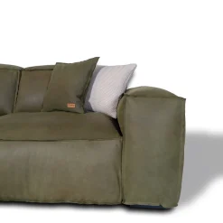 Divano componibile Placido pelle verde