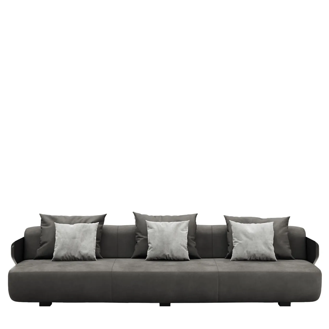 Divano Couple in pelle grigia