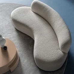 Divano Curvy Mono in tessuto bianco di Paola Navone
