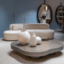 Divano Curvy Mono in tessuto bianco di Paola Navone
