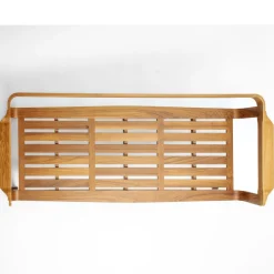 Divano da esterno curvo in teak e tessuto blu