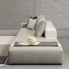 Divano da Esterno Linosa in Tessuto Grigio e Pelle