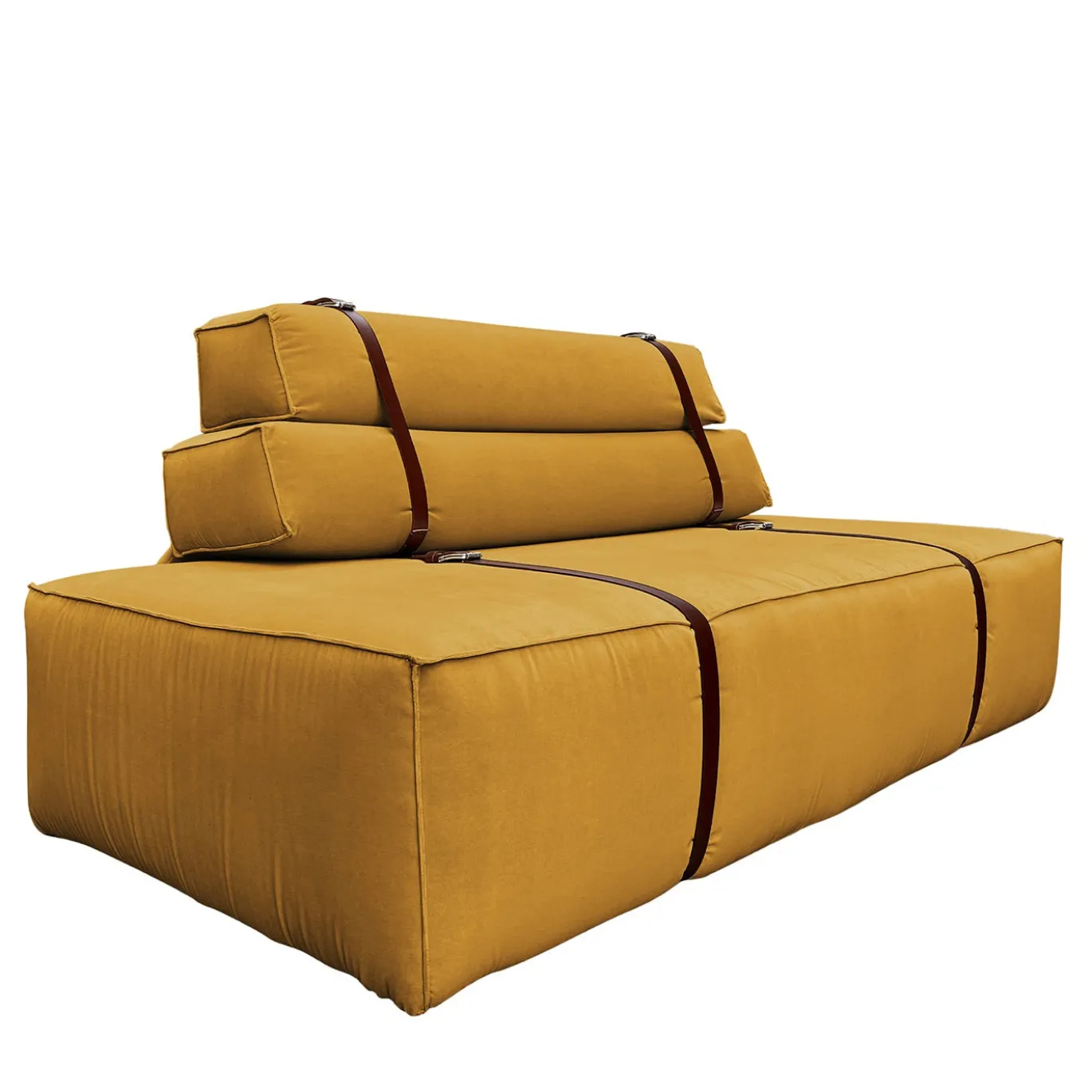 Divano Docker in velluto giallo oro