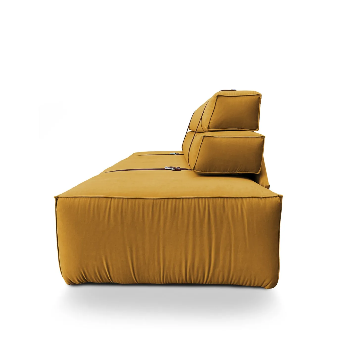 Divano Docker in velluto giallo oro