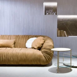Divano Drap� in Pelle Grigia