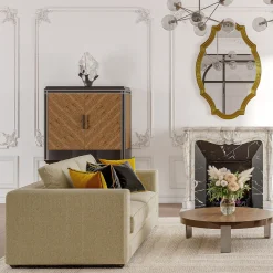 Divano Grigio con Cuscini in Velluto della Collezione Studio Privè