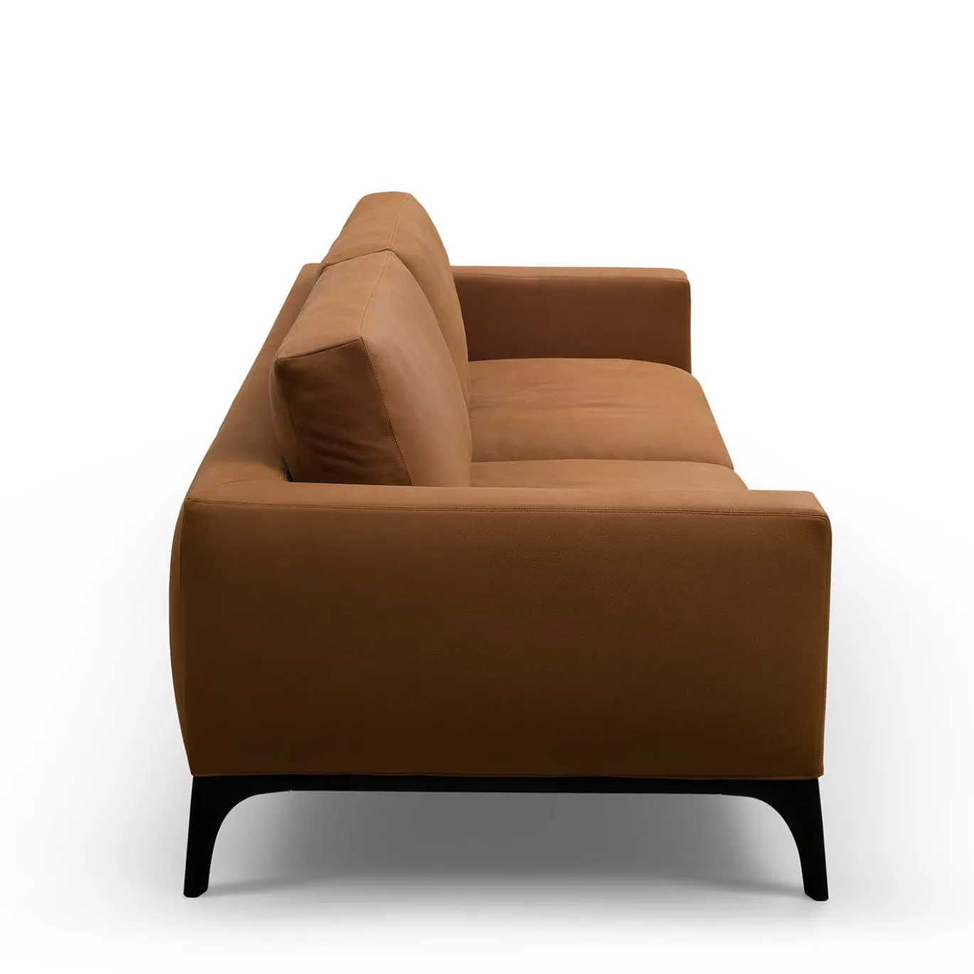 Divano in pelle Milano Cookie-Brown di Giuseppe Manzoni