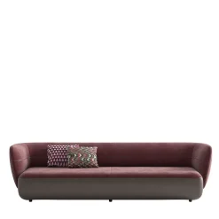 Divano in pelle Swan Bordeaux