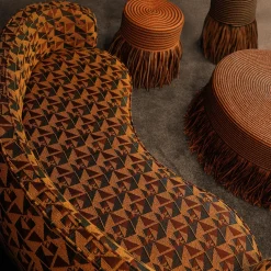 Divano in tessuto jacquard multicolore Pirouette Beans