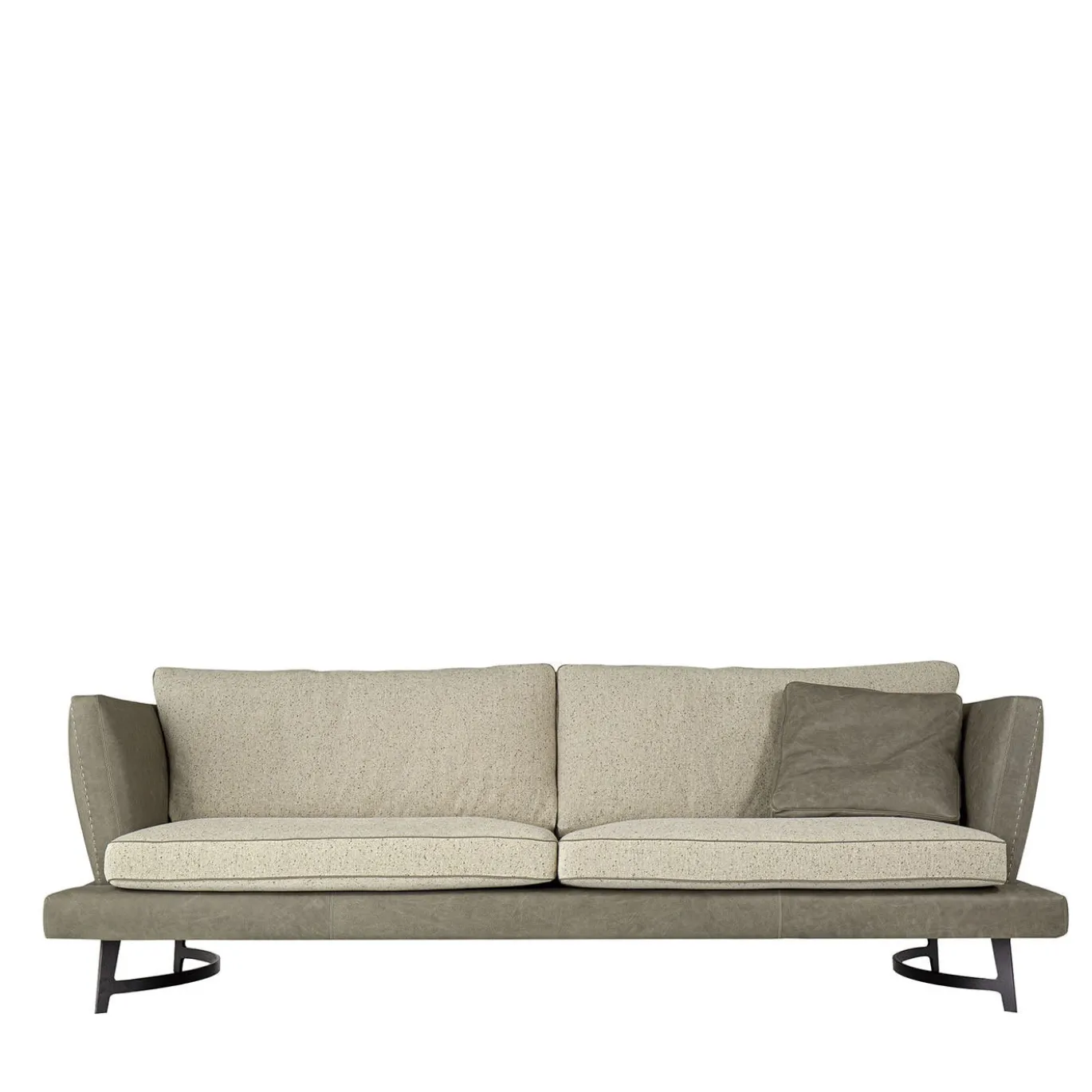 Divano Martin grigio con base in metallo