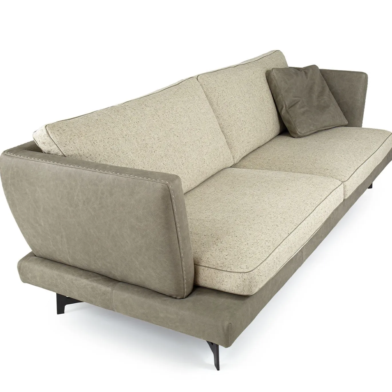 Divano Martin grigio con base in metallo