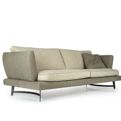 Divano Martin grigio con base in metallo
