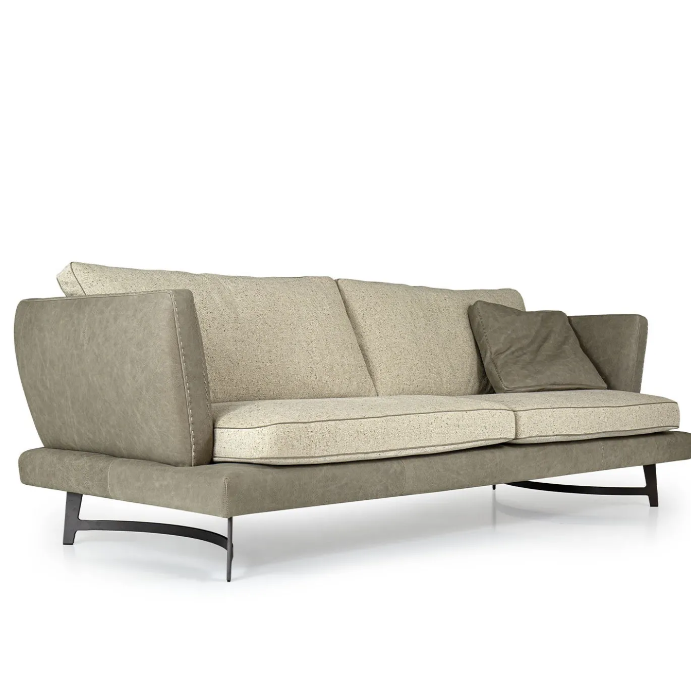 Divano Martin grigio con base in metallo