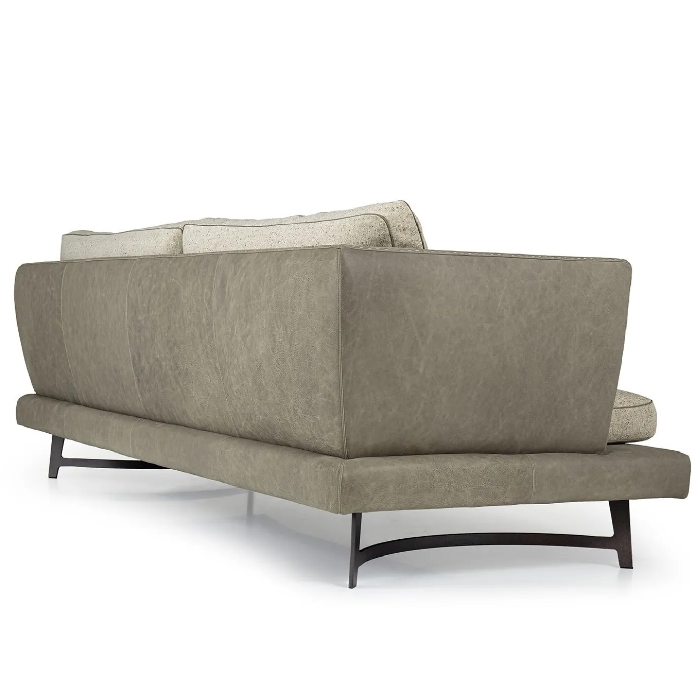 Divano Martin grigio con base in metallo
