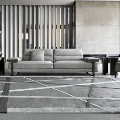 Divano Mirage a 4 posti in Nabuk grigio