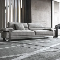 Divano Mirage a 4 posti in Nabuk grigio
