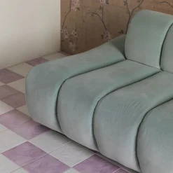 Divano modulare azzurro Les Baguettes