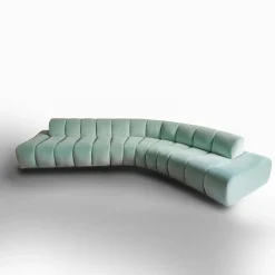 Divano modulare azzurro Les Baguettes