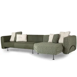 Divano modulare SHIFU in pelle verde