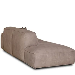 Divano Placido in Pelle Grigia con Lato Libero