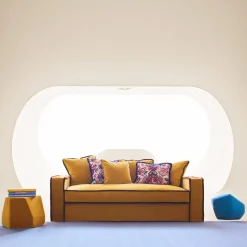 Divano Rafaella in velluto oro e bordeaux