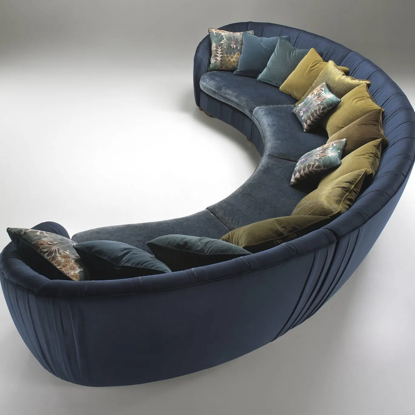 Divano Ritz curvo blu