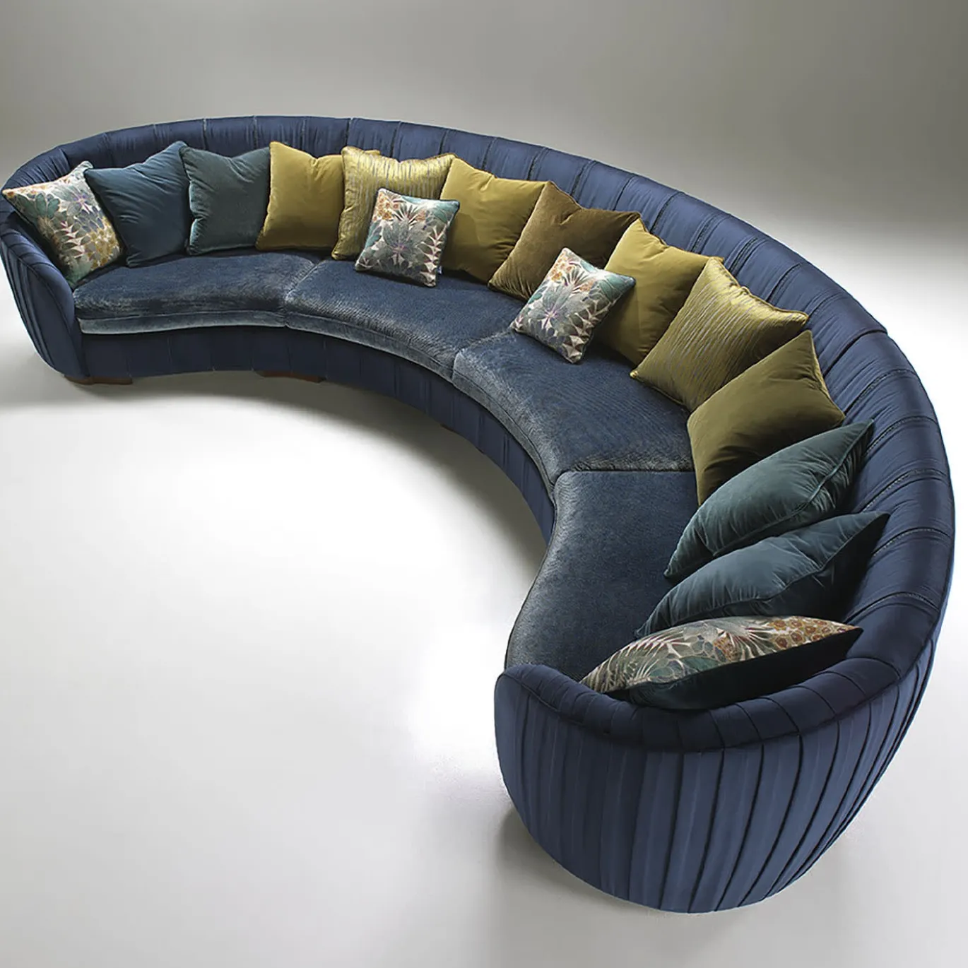 Divano Ritz curvo blu