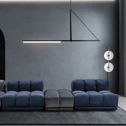 Divano Sacai a 5 moduli grigio e blu