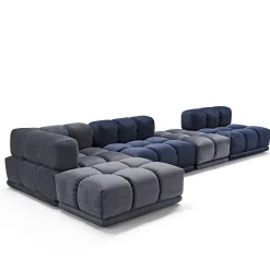 Divano Sacai a 5 moduli grigio e blu