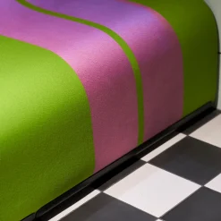 Divano Sofo verde e rosa