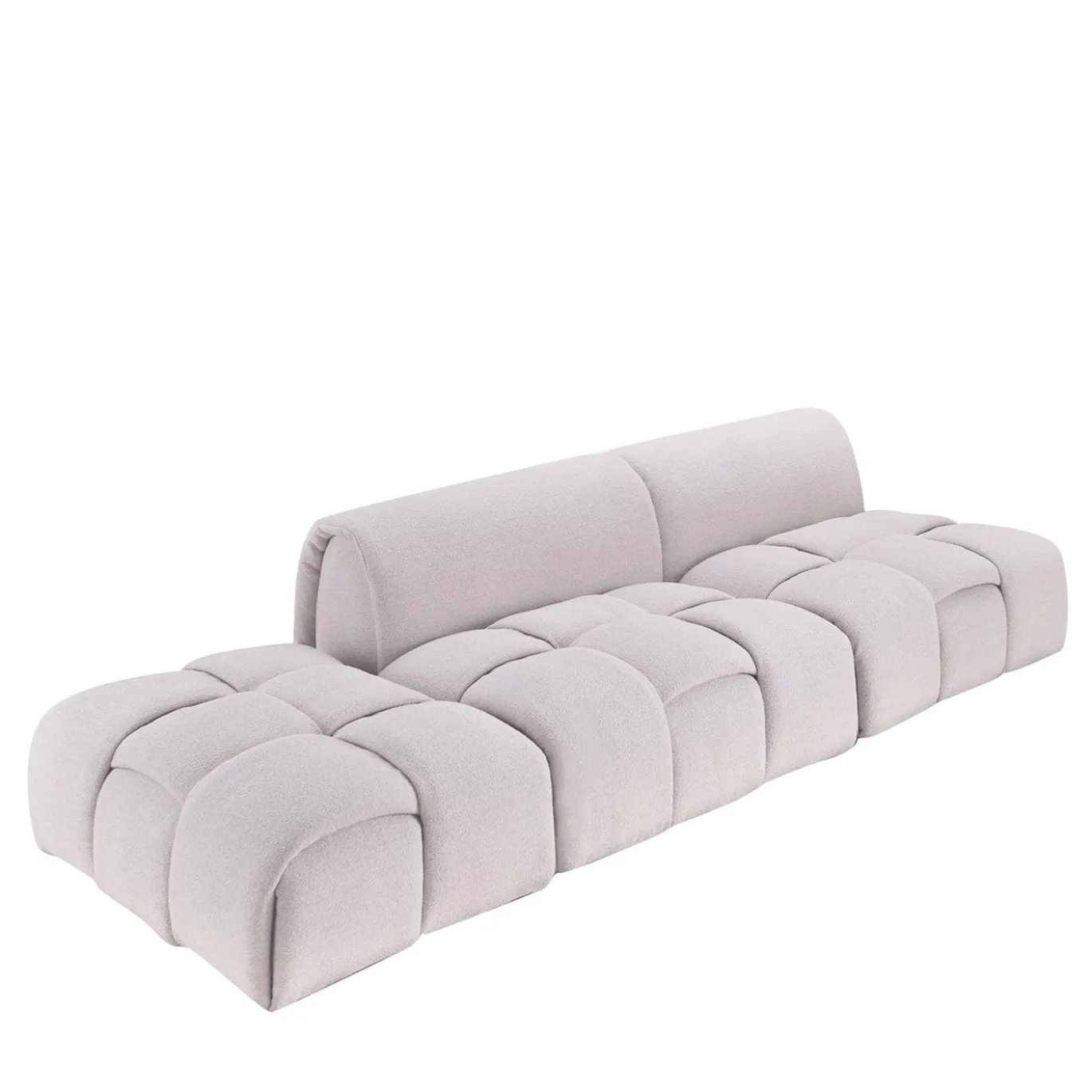 Divano Soft Sherpa Glam Grigio Perla