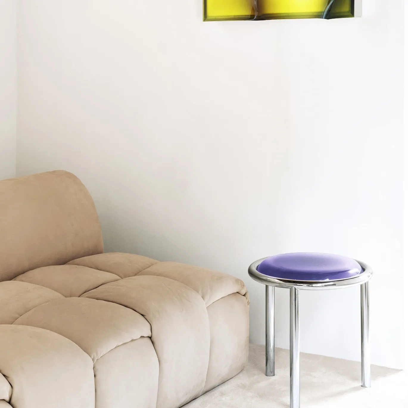 Divano Soft Sherpa Glam Grigio Perla
