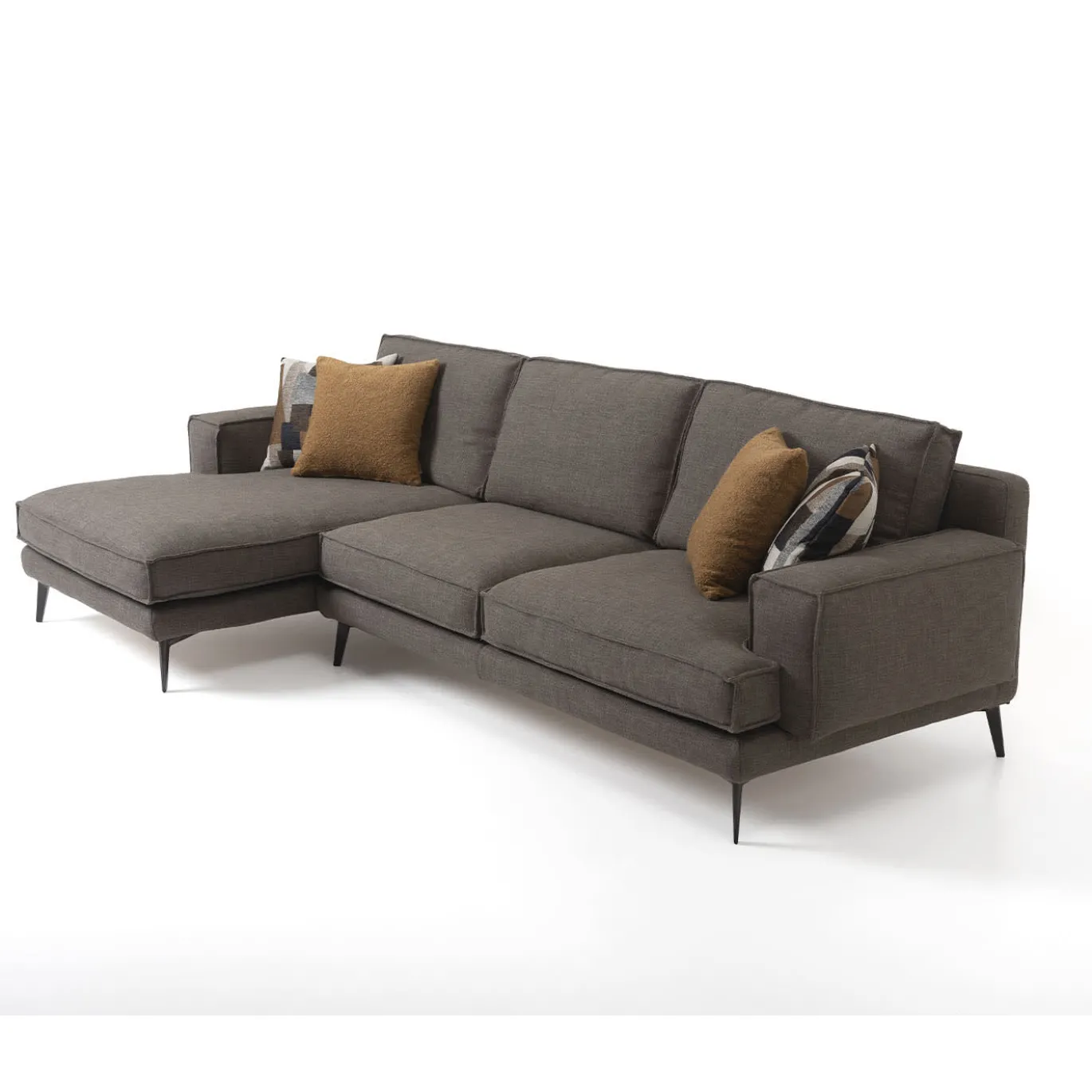 Divano Space con chaise longue grigio scuro