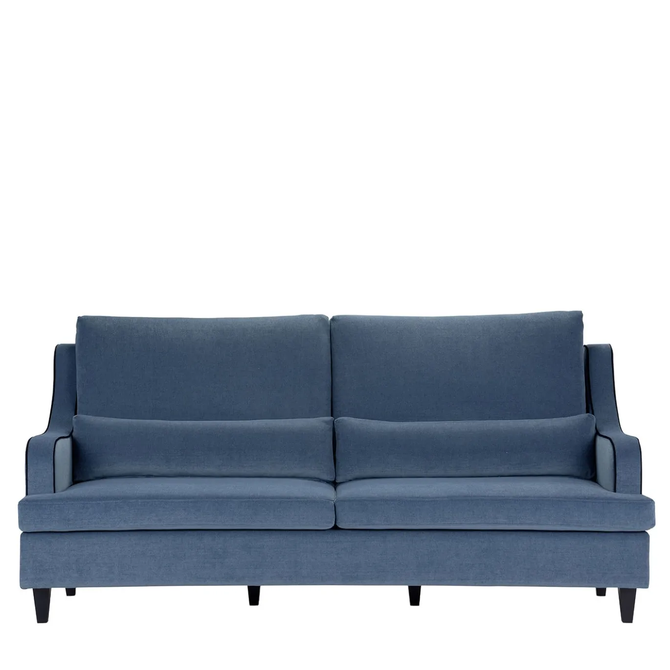 Divano St147 blu con braccioli curvi