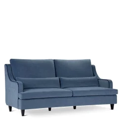 Divano St147 blu con braccioli curvi