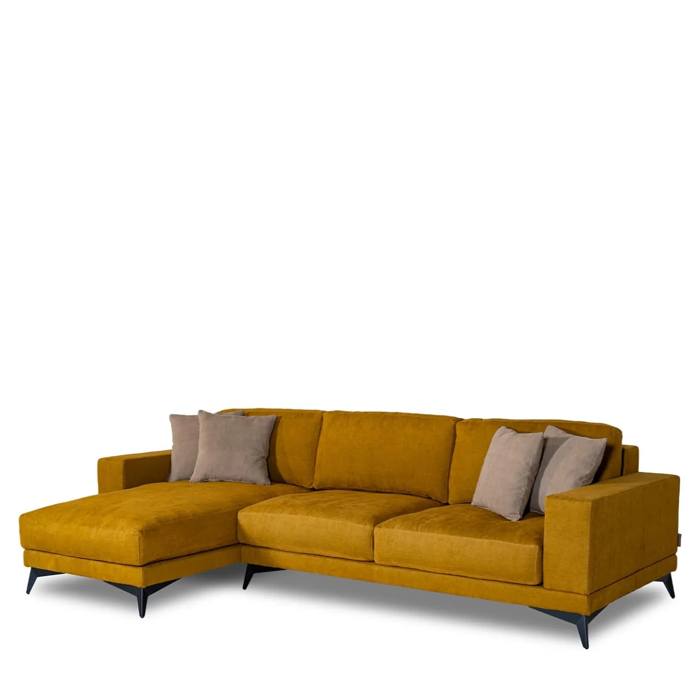 Divano Tesla con chaise longue giallo