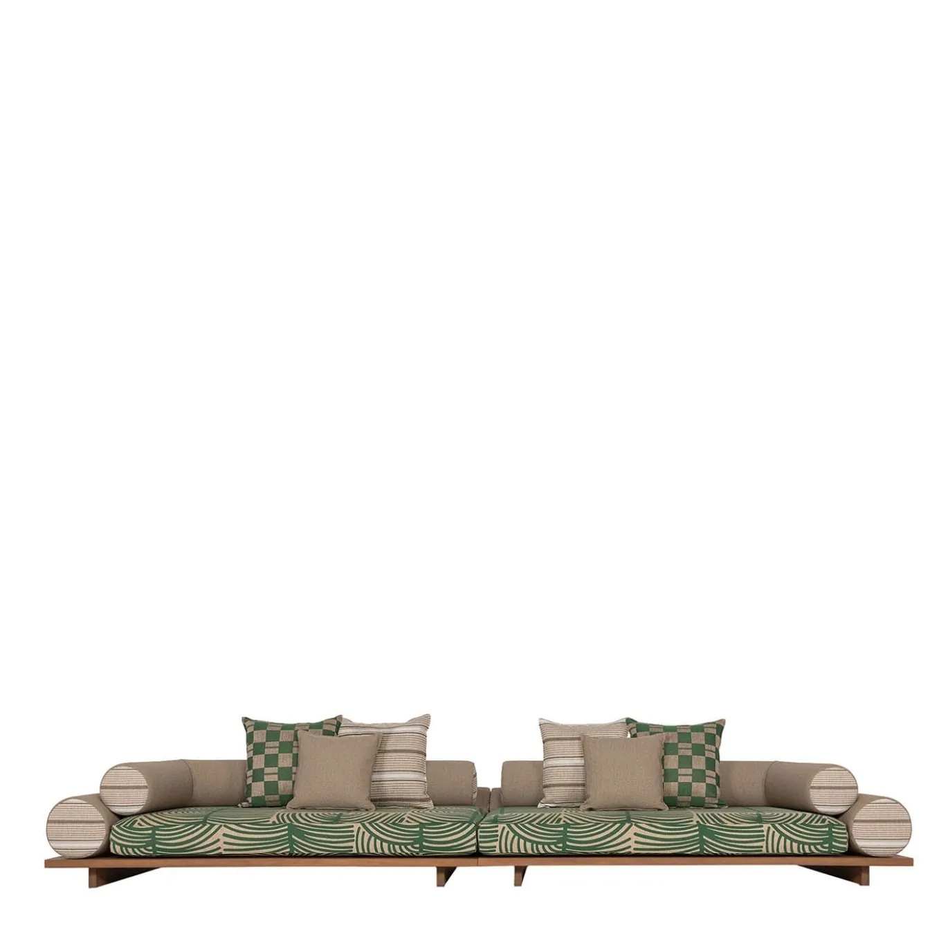 Divano tessile verde Majlis Composizione 216L + 216R