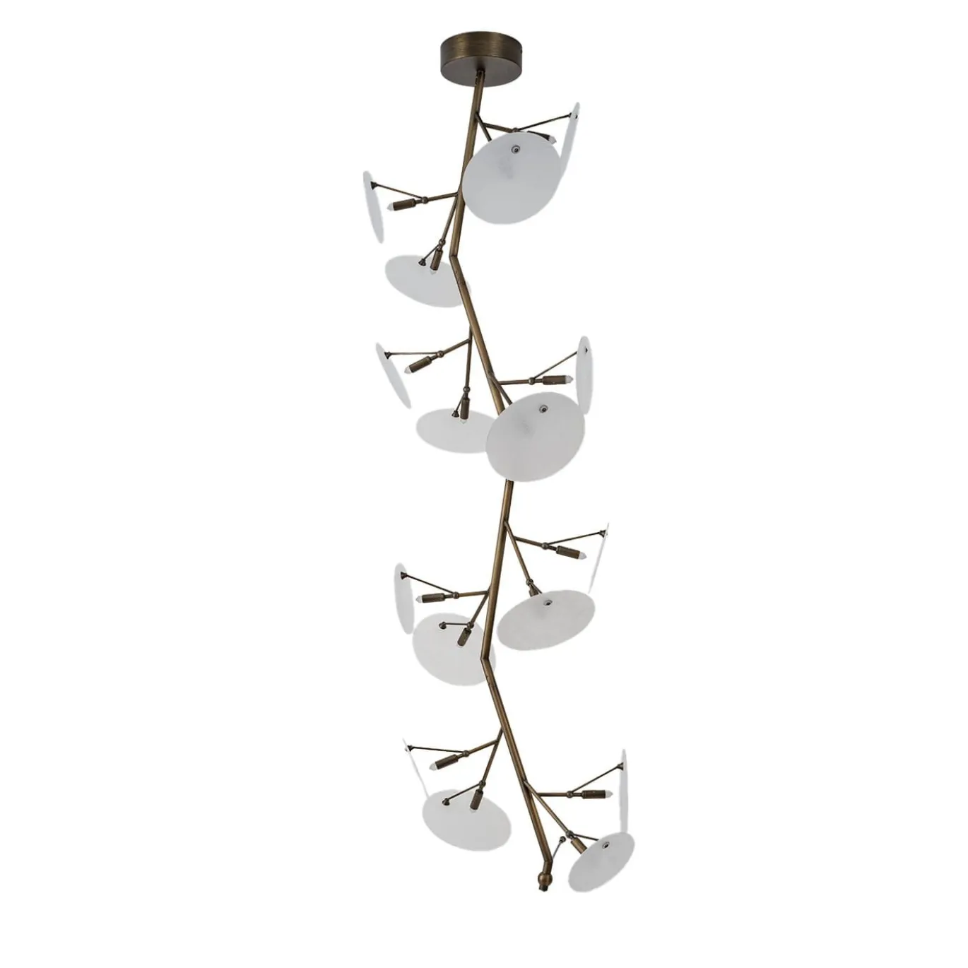 DP Lampadario in vetro e ottone brunito spazzolato