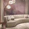 Duse Cityscape - Divano in tessuto beige ricamato
