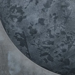 Eclisse specchio Grande rotondo decorato con resina spatolata argento