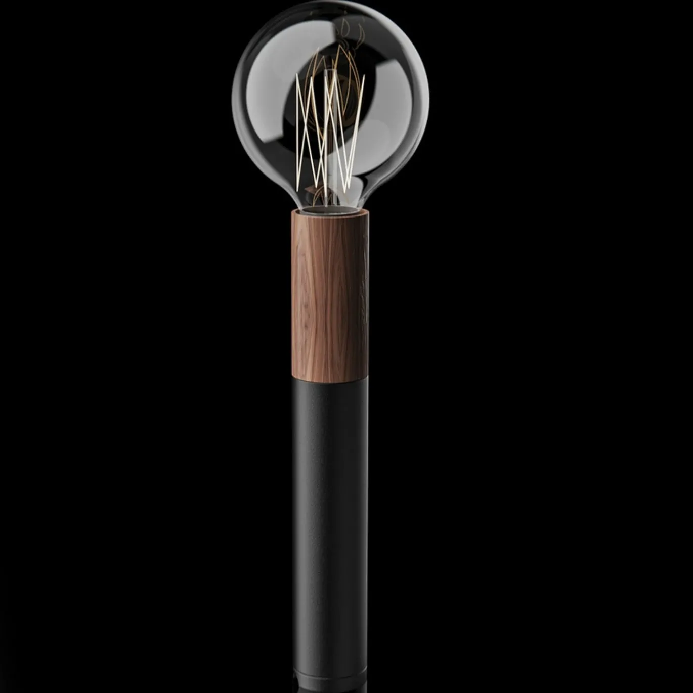 ED030 Lampada da tavolo in legno naturale e nero