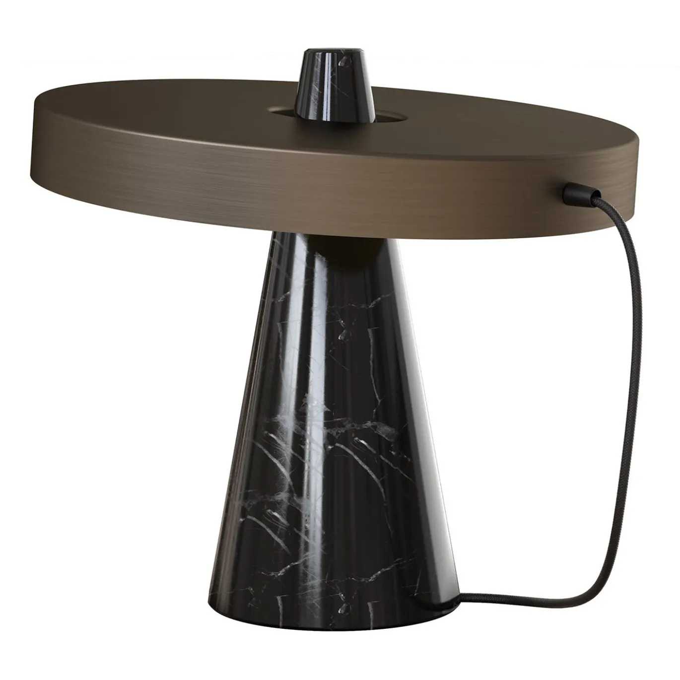 ED039 Lampada da tavolo in pietra nera e bronzo