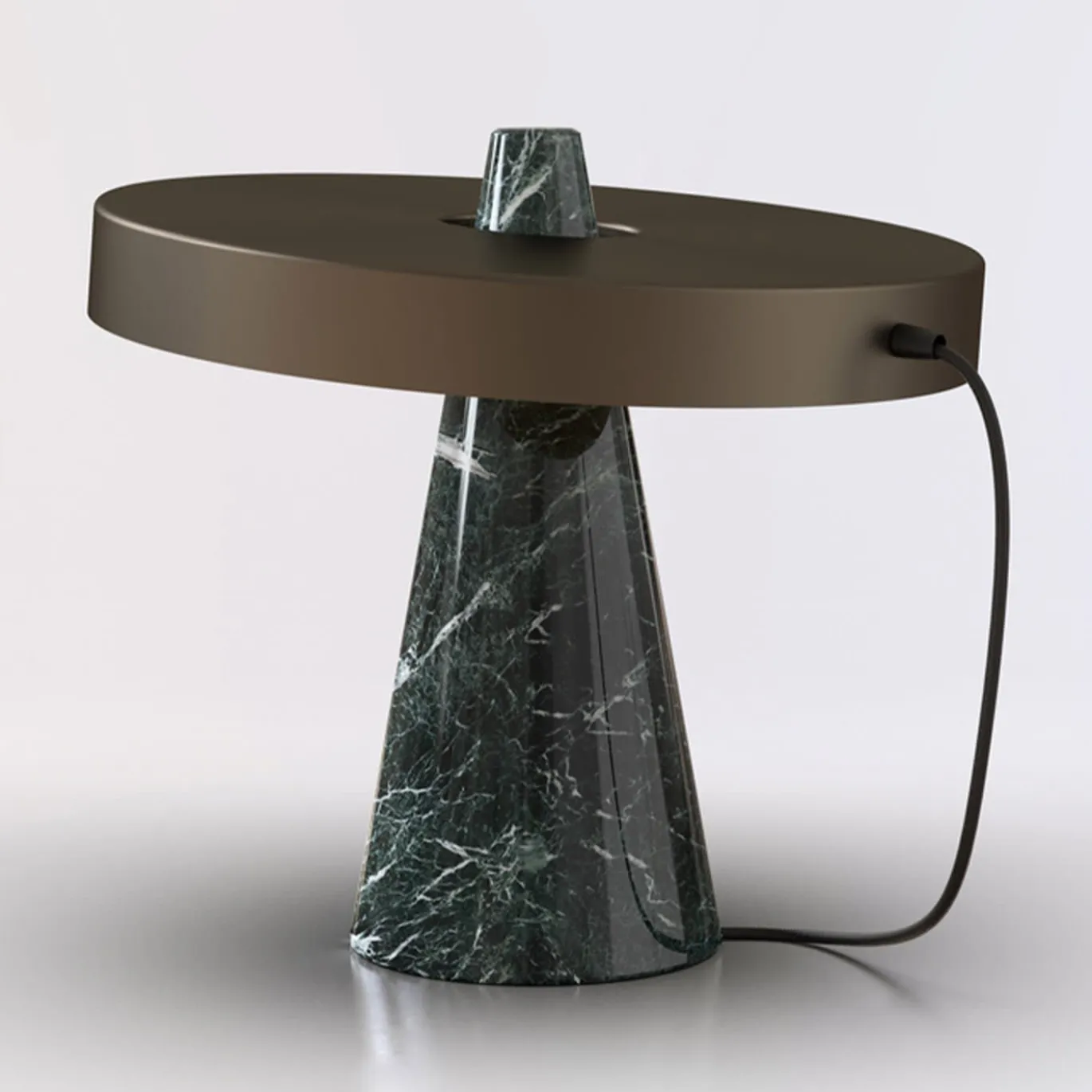 ED039 Lampada da tavolo in pietra verde e bronzo