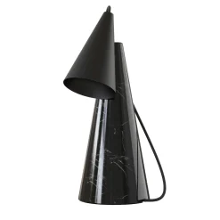ED038 Lampada da tavolo in pietra nera e nera